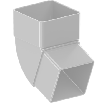 Kolanko rury spustowej 80x80 PVC firmy KROP w kolorze białym
